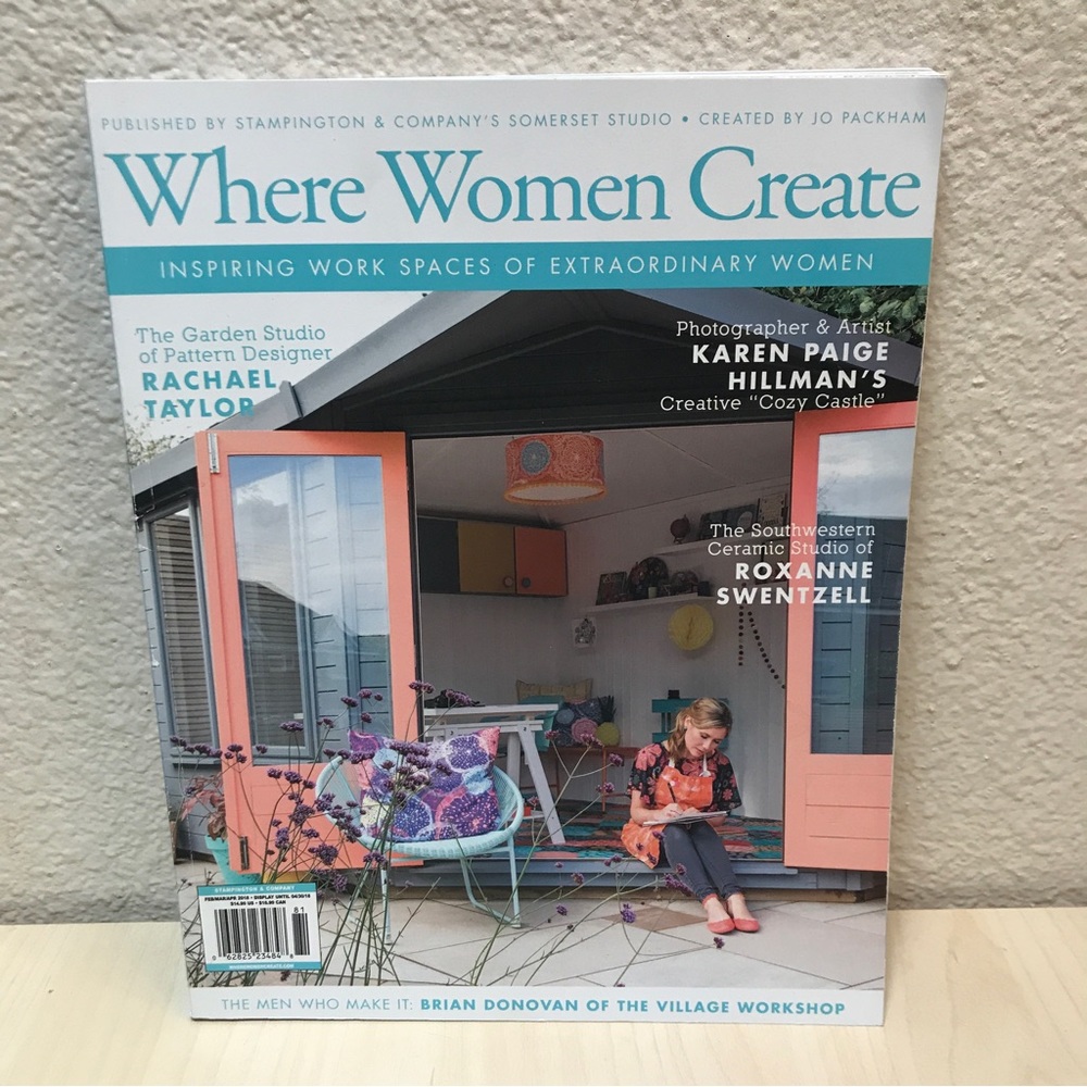 Where Women Create: Inspiring Work Spaces of Extraordinary Women 160 pages. NEW